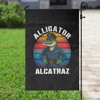 Alligator Alcatraz Florida Garden Flag Funny Gator Cop Political Humor Retro Sunset - Wonder Print Shop