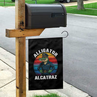 Alligator Alcatraz Florida Garden Flag Funny Gator Cop Political Humor Retro Sunset - Wonder Print Shop