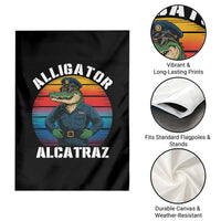 Alligator Alcatraz Florida Garden Flag Funny Gator Cop Political Humor Retro Sunset - Wonder Print Shop