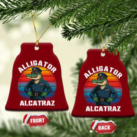 Alligator Alcatraz Florida Ceramic Ornament Funny Gator Cop Political Humor Retro Sunset - Wonder Print Shop