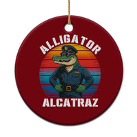 Alligator Alcatraz Florida Ceramic Ornament Funny Gator Cop Political Humor Retro Sunset - Wonder Print Shop