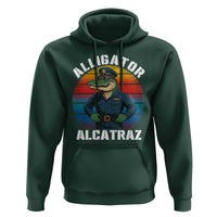 Alligator Alcatraz Florida Hoodie Funny Gator Cop Political Humor Retro Sunset - Wonder Print Shop