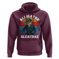 Alligator Alcatraz Florida Hoodie Funny Gator Cop Political Humor Retro Sunset - Wonder Print Shop