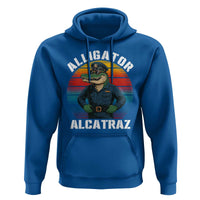 Alligator Alcatraz Florida Hoodie Funny Gator Cop Political Humor Retro Sunset - Wonder Print Shop