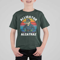 Alligator Alcatraz Florida T Shirt For Kid Funny Gator Cop Political Humor Retro Sunset - Wonder Print Shop