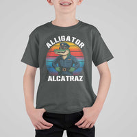 Alligator Alcatraz Florida T Shirt For Kid Funny Gator Cop Political Humor Retro Sunset - Wonder Print Shop