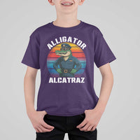 Alligator Alcatraz Florida T Shirt For Kid Funny Gator Cop Political Humor Retro Sunset - Wonder Print Shop