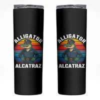 Alligator Alcatraz Florida Skinny Tumbler Funny Gator Cop Political Humor Retro Sunset - Wonder Print Shop