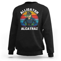 Alligator Alcatraz Florida Sweatshirt Funny Gator Cop Political Humor Retro Sunset - Wonder Print Shop