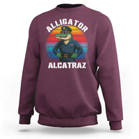 Alligator Alcatraz Florida Sweatshirt Funny Gator Cop Political Humor Retro Sunset - Wonder Print Shop