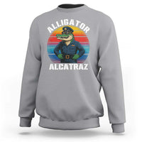 Alligator Alcatraz Florida Sweatshirt Funny Gator Cop Political Humor Retro Sunset - Wonder Print Shop