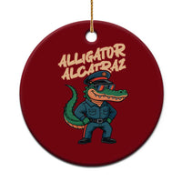 Alligator Alcatraz Political Ceramic Ornament Funny Florida Gator Cop with Attitude - Wonder Print Shop