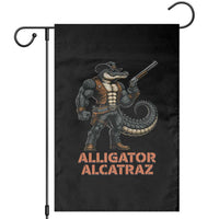 Alligator Alcatraz Gunslinger Garden Flag Swamp Outlaw Satire Patriotic Rebel - Wonder Print Shop