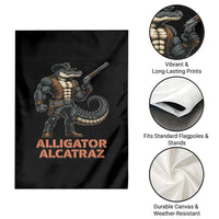 Alligator Alcatraz Gunslinger Garden Flag Swamp Outlaw Satire Patriotic Rebel - Wonder Print Shop
