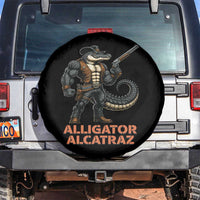 Alligator Alcatraz Gunslinger Spare Tire Cover Swamp Outlaw Satire Patriotic Rebel - Wonder Print Shop