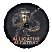 Alligator Alcatraz Gunslinger Spare Tire Cover Swamp Outlaw Satire Patriotic Rebel - Wonder Print Shop