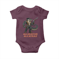 Alligator Alcatraz Gunslinger Baby Onesie Swamp Outlaw Satire Patriotic Rebel - Wonder Print Shop