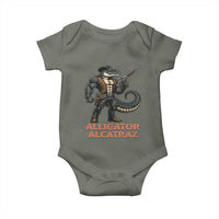 Alligator Alcatraz Gunslinger Baby Onesie Swamp Outlaw Satire Patriotic Rebel - Wonder Print Shop