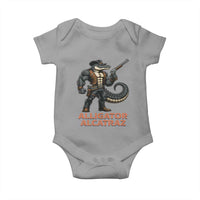 Alligator Alcatraz Gunslinger Baby Onesie Swamp Outlaw Satire Patriotic Rebel - Wonder Print Shop