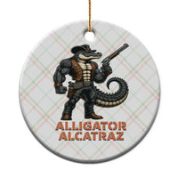 Alligator Alcatraz Gunslinger Ceramic Ornament Swamp Outlaw Satire Patriotic Rebel - Wonder Print Shop