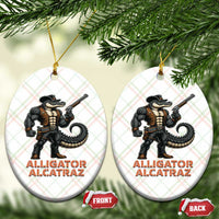 Alligator Alcatraz Gunslinger Ceramic Ornament Swamp Outlaw Satire Patriotic Rebel - Wonder Print Shop