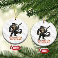Alligator Alcatraz Gunslinger Ceramic Ornament Swamp Outlaw Satire Patriotic Rebel - Wonder Print Shop