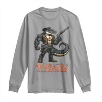 Alligator Alcatraz Gunslinger Long Sleeve Shirt Swamp Outlaw Satire Patriotic Rebel - Wonder Print Shop