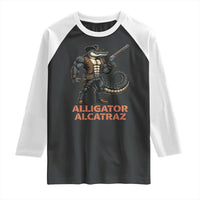 Alligator Alcatraz Gunslinger Raglan Shirt Swamp Outlaw Satire Patriotic Rebel - Wonder Print Shop