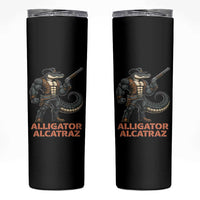 Alligator Alcatraz Gunslinger Skinny Tumbler Swamp Outlaw Satire Patriotic Rebel - Wonder Print Shop