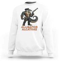 Alligator Alcatraz Gunslinger Sweatshirt Swamp Outlaw Satire Patriotic Rebel - Wonder Print Shop