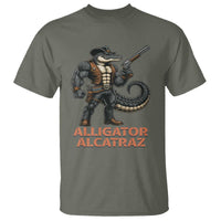 Alligator Alcatraz Gunslinger T Shirt Swamp Outlaw Satire Patriotic Rebel - Wonder Print Shop