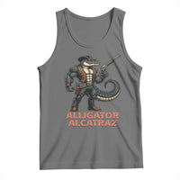 Alligator Alcatraz Gunslinger Tank Top Swamp Outlaw Satire Patriotic Rebel - Wonder Print Shop
