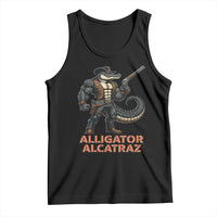 Alligator Alcatraz Gunslinger Tank Top Swamp Outlaw Satire Patriotic Rebel - Wonder Print Shop