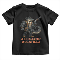 Alligator Alcatraz Gunslinger Toddler T Shirt Swamp Outlaw Satire Patriotic Rebel - Wonder Print Shop