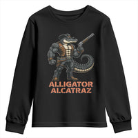 Alligator Alcatraz Gunslinger Youth Sweatshirt Swamp Outlaw Satire Patriotic Rebel - Wonder Print Shop