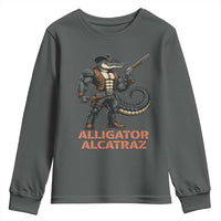 Alligator Alcatraz Gunslinger Youth Sweatshirt Swamp Outlaw Satire Patriotic Rebel - Wonder Print Shop