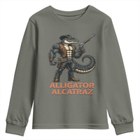 Alligator Alcatraz Gunslinger Youth Sweatshirt Swamp Outlaw Satire Patriotic Rebel - Wonder Print Shop