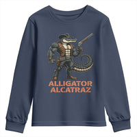 Alligator Alcatraz Gunslinger Youth Sweatshirt Swamp Outlaw Satire Patriotic Rebel - Wonder Print Shop