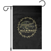 Alligator Alcatraz 2025 Garden Flag Gator Lockdown Political Satire Barbed Wire Swamp Humor - Wonder Print Shop