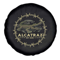 Alligator Alcatraz 2025 Spare Tire Cover Gator Lockdown Political Satire Barbed Wire Swamp Humor - Wonder Print Shop