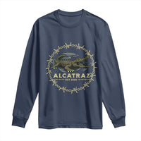 Alligator Alcatraz 2025 Long Sleeve Shirt Gator Lockdown Political Satire Barbed Wire Swamp Humor - Wonder Print Shop