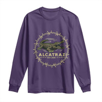 Alligator Alcatraz 2025 Long Sleeve Shirt Gator Lockdown Political Satire Barbed Wire Swamp Humor - Wonder Print Shop