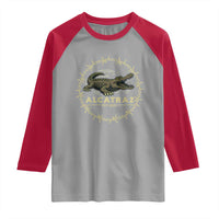 Alligator Alcatraz 2025 Raglan Shirt Gator Lockdown Political Satire Barbed Wire Swamp Humor - Wonder Print Shop