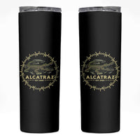 Alligator Alcatraz 2025 Skinny Tumbler Gator Lockdown Political Satire Barbed Wire Swamp Humor - Wonder Print Shop