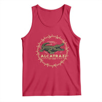 Alligator Alcatraz 2025 Tank Top Gator Lockdown Political Satire Barbed Wire Swamp Humor - Wonder Print Shop