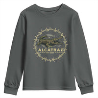 Alligator Alcatraz 2025 Youth Sweatshirt Gator Lockdown Political Satire Barbed Wire Swamp Humor - Wonder Print Shop