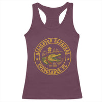Alligator Alcatraz Everglades FL Racerback Tank Top Vintage Political Satire Swamp Prison Humor - Wonder Print Shop