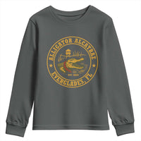 Alligator Alcatraz Everglades FL Youth Sweatshirt Vintage Political Satire Swamp Prison Humor - Wonder Print Shop