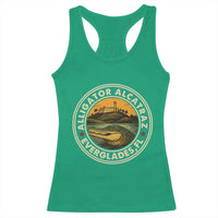 Alligator Alcatraz Everglades Florida Racerback Tank Top Vintage Political Satire Retro - Wonder Print Shop