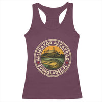 Alligator Alcatraz Everglades Florida Racerback Tank Top Vintage Political Satire Retro - Wonder Print Shop
